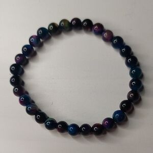 Galaxy Tigers Eye stone 6mm round bead bracelet
